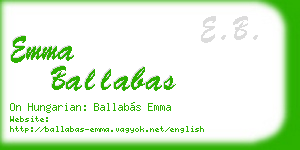 emma ballabas business card